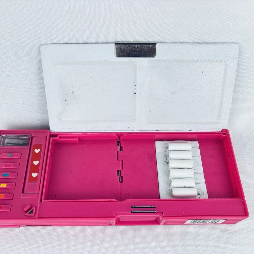 Vintage 1995 Sanrio Tweedle Dee Dee Bear Pink Puffy Pencil Case -‎ Compartments